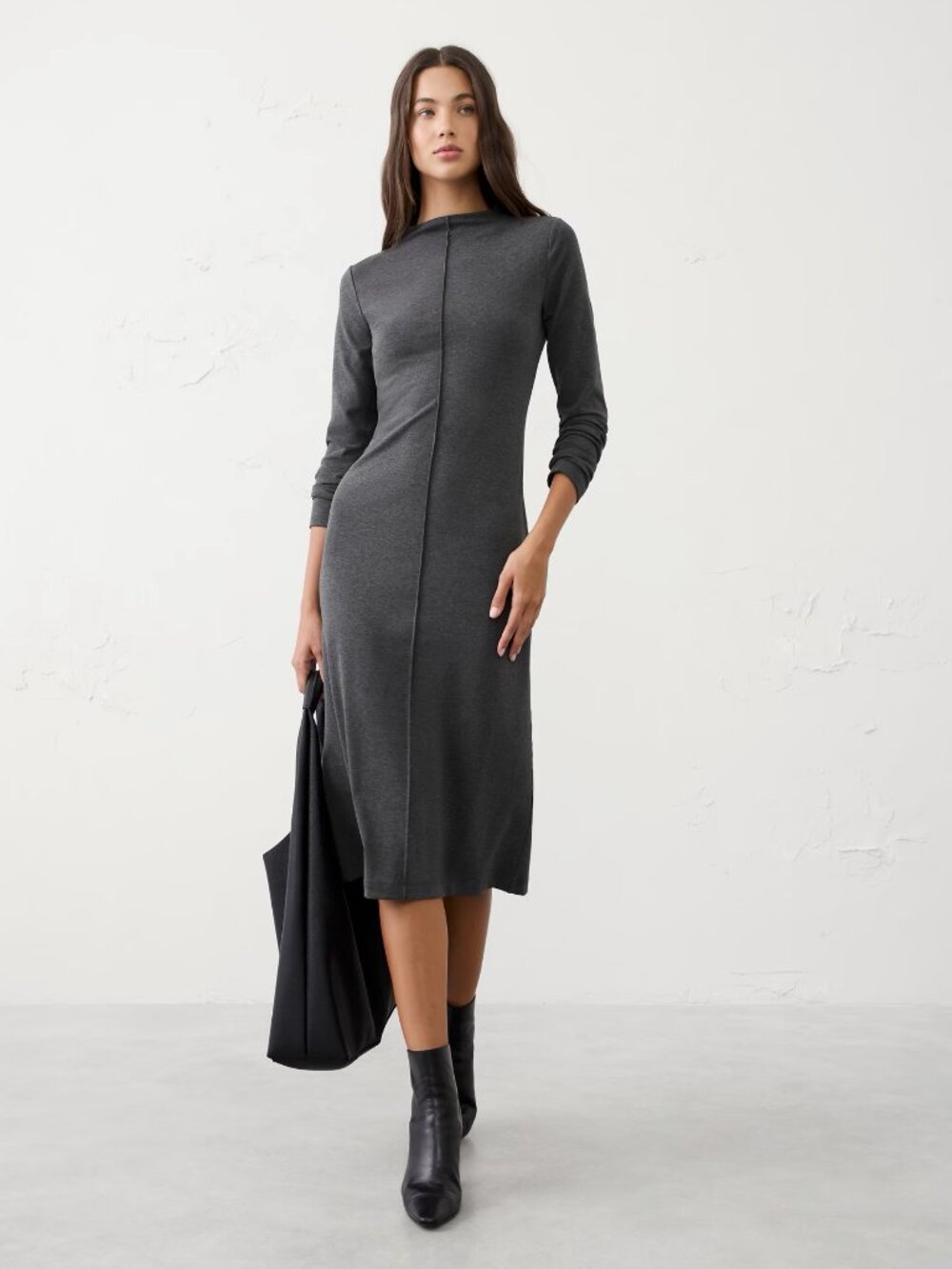 Cozy Ribbed Knit Midi Dress | Banana Republic Factory